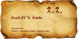 Kudlák Kada névjegykártya